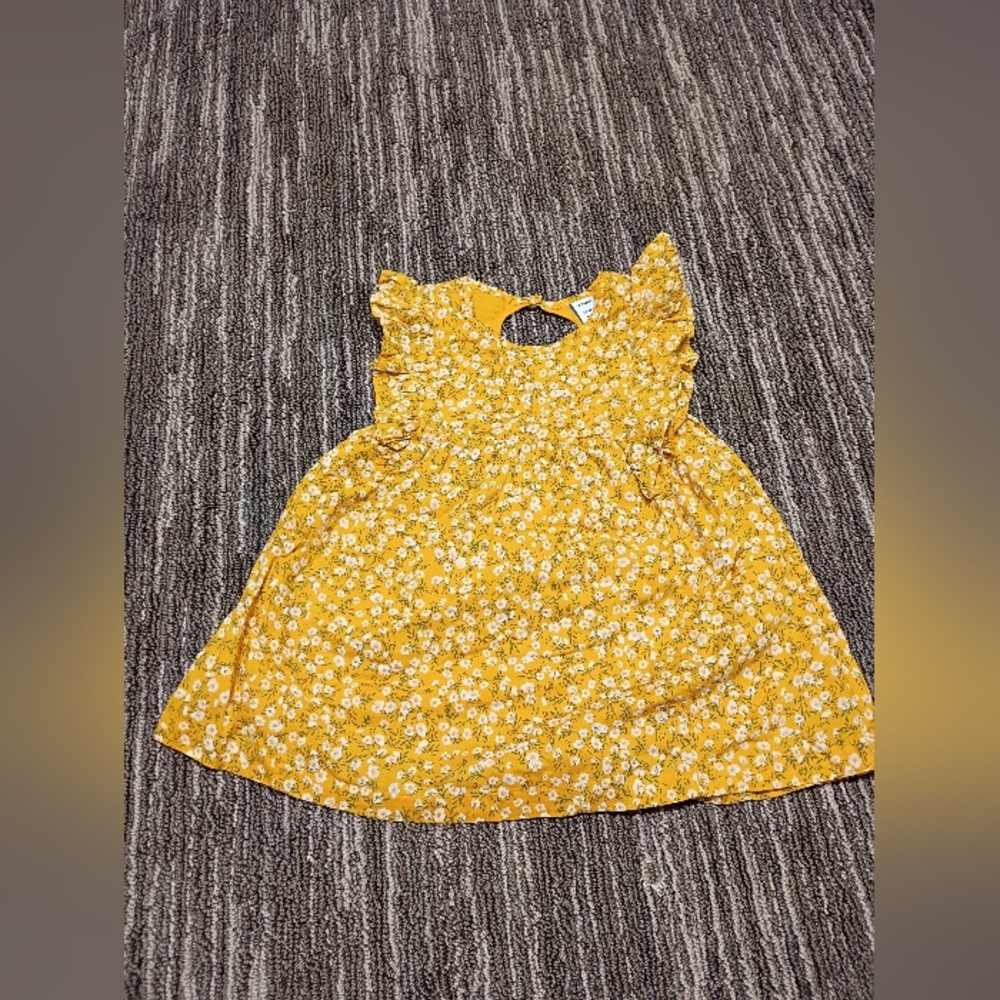 Girls Old Navy Yellow Floral Dress Size 12 - 18 Months